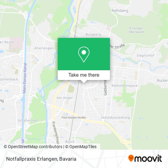 Карта Notfallpraxis Erlangen