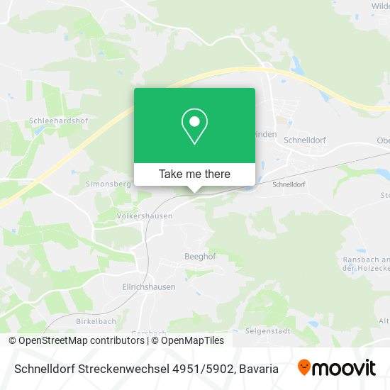 Schnelldorf Streckenwechsel 4951 / 5902 map