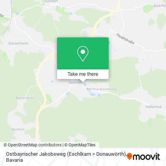 Ostbayrischer Jakobsweg (Eschlkam > Donauwörth) map