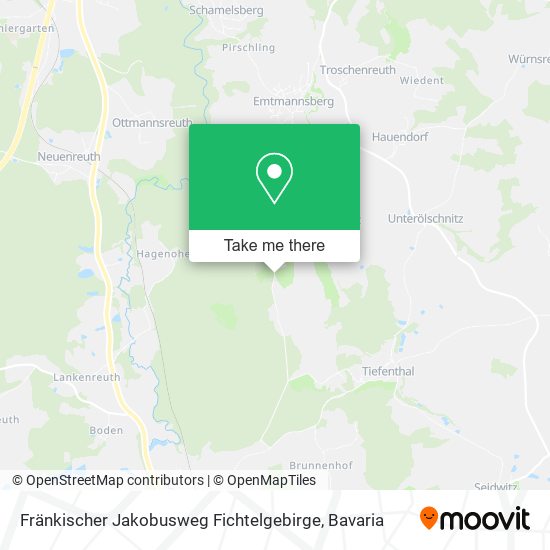 Fränkischer Jakobusweg Fichtelgebirge map