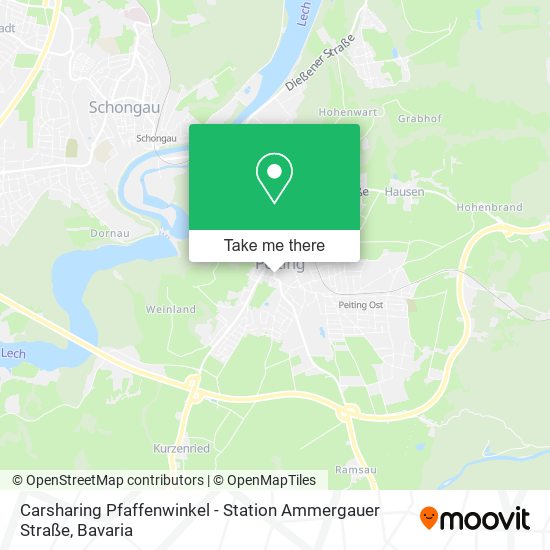 Карта Carsharing Pfaffenwinkel - Station Ammergauer Straße