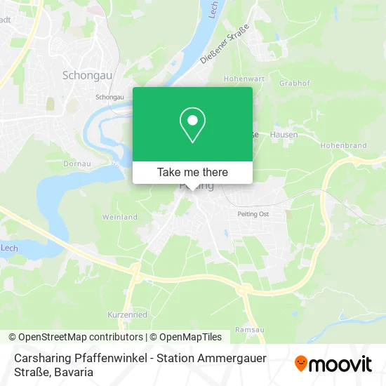 Карта Carsharing Pfaffenwinkel - Station Ammergauer Straße