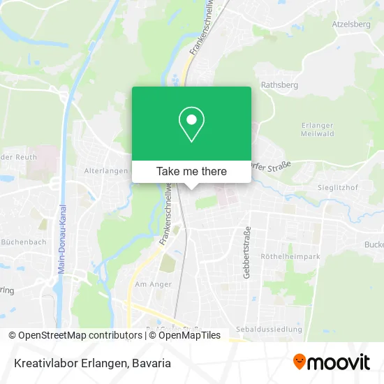 Карта Kreativlabor Erlangen