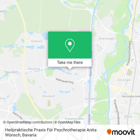 Карта Heilpraktische Praxis Für Psychrotherapie Anita Wünsch