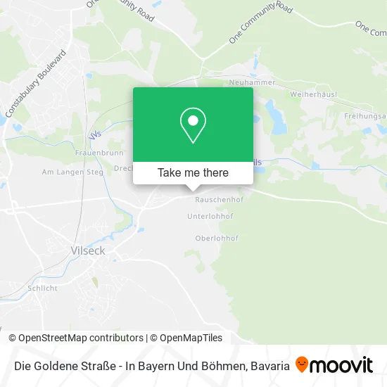 Карта Die Goldene Straße - In Bayern Und Böhmen