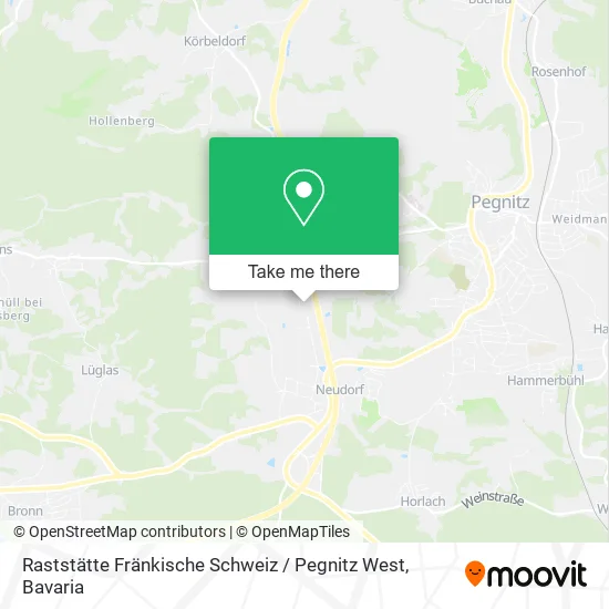 Карта Raststätte Fränkische Schweiz / Pegnitz West