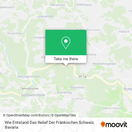 Карта Wie Entstand Das Relief Der Fränkischen Schweiz