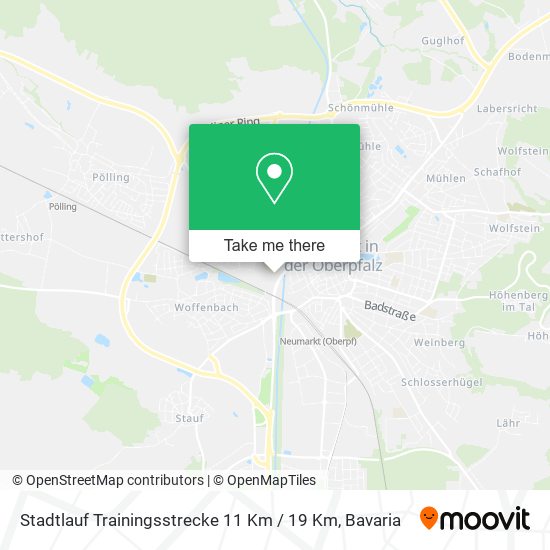 Stadtlauf Trainingsstrecke 11 Km / 19 Km map