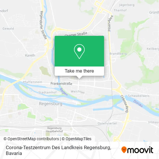 Карта Corona-Testzentrum Des Landkreis Regensburg