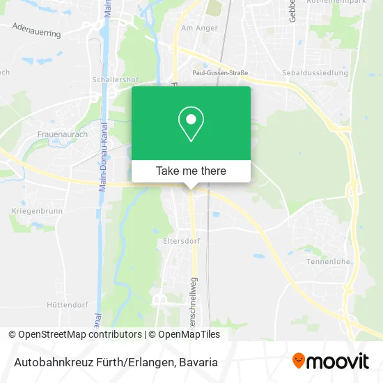 Карта Autobahnkreuz Fürth/Erlangen