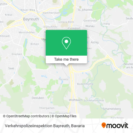 Карта Verkehrspolizeiinspektion Bayreuth