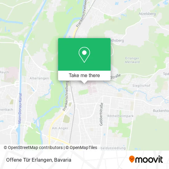 Карта Offene Tür Erlangen