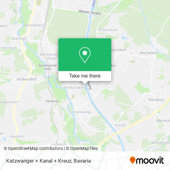 Katzwanger + Kanal + Kreuz map