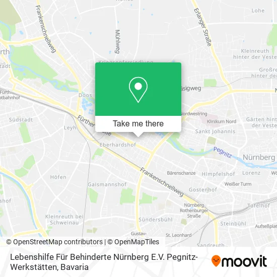 Карта Lebenshilfe Für Behinderte Nürnberg E.V. Pegnitz-Werkstätten