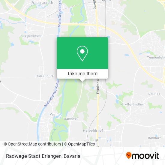 Radwege Stadt Erlangen map