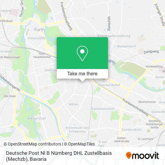 Карта Deutsche Post Nl B Nürnberg DHL Zustellbasis (Mechzb)