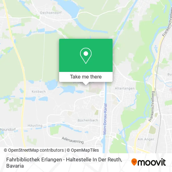Карта Fahrbibliothek Erlangen - Haltestelle In Der Reuth