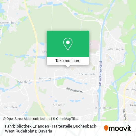Карта Fahrbibliothek Erlangen - Haltestelle Büchenbach-West Rudeltplatz