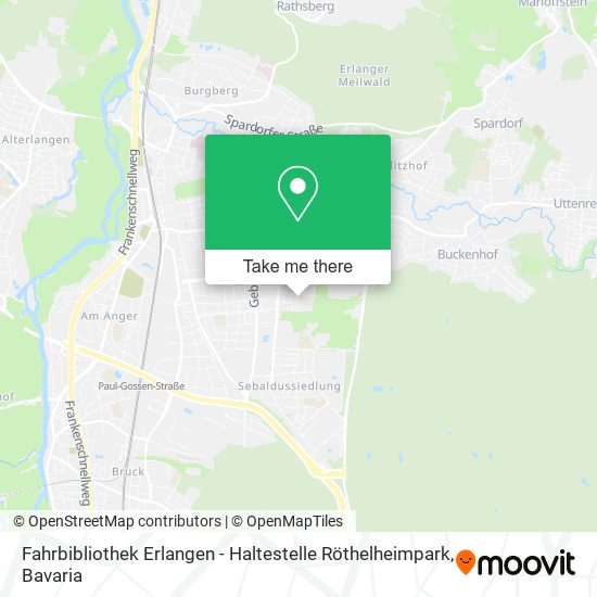 Fahrbibliothek Erlangen - Haltestelle Röthelheimpark map