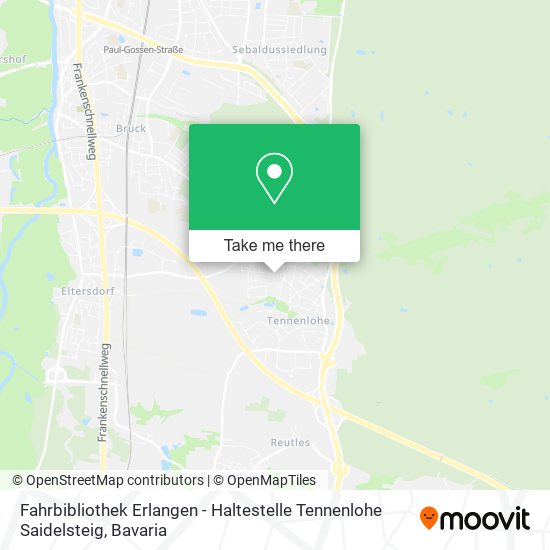 Fahrbibliothek Erlangen - Haltestelle Tennenlohe Saidelsteig map