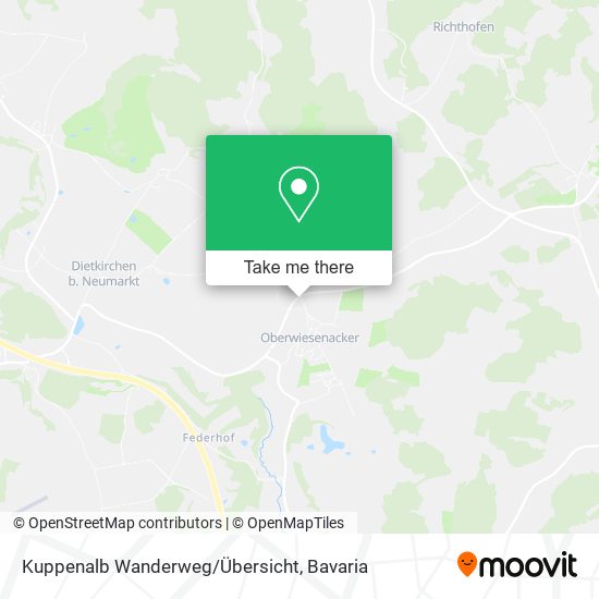 Карта Kuppenalb Wanderweg/Übersicht