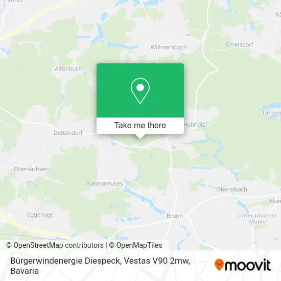 Карта Bürgerwindenergie Diespeck, Vestas V90 2mw