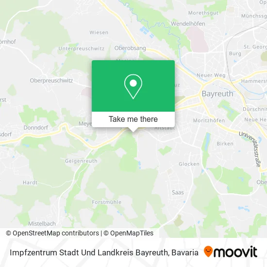 Карта Impfzentrum Stadt Und Landkreis Bayreuth