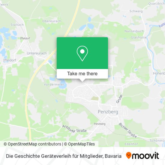 Die Geschichte Geräteverleih für Mitglieder map