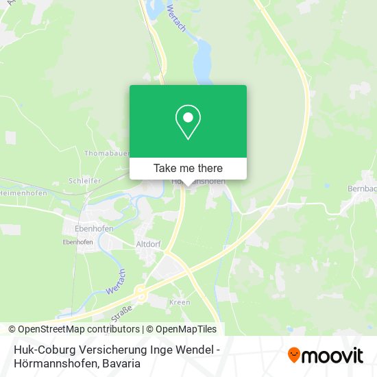 Карта Huk-Coburg Versicherung Inge Wendel - Hörmannshofen