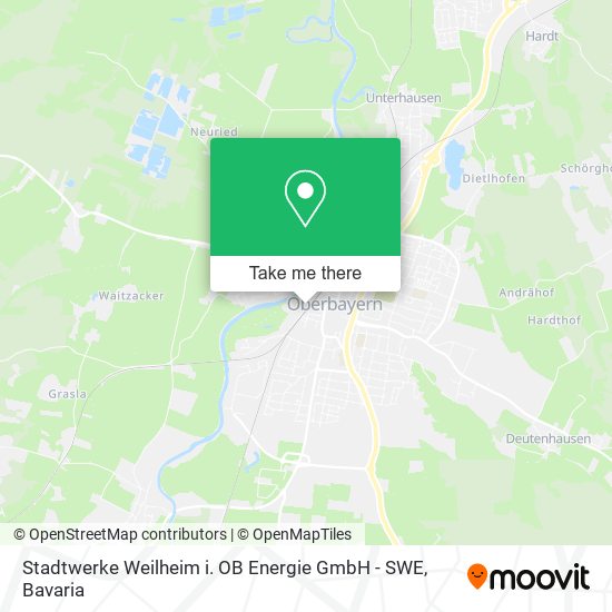 Карта Stadtwerke Weilheim i. OB Energie GmbH - SWE