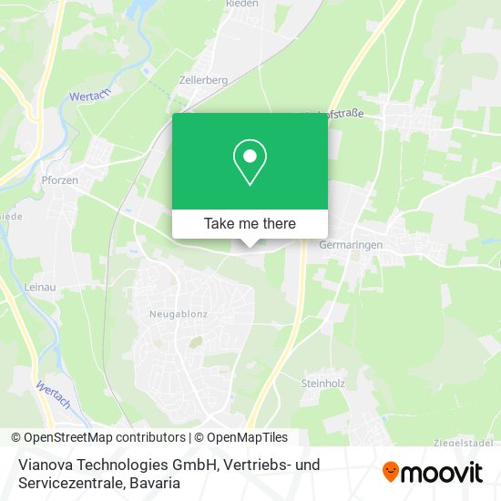 Vianova Technologies GmbH, Vertriebs- und Servicezentrale map