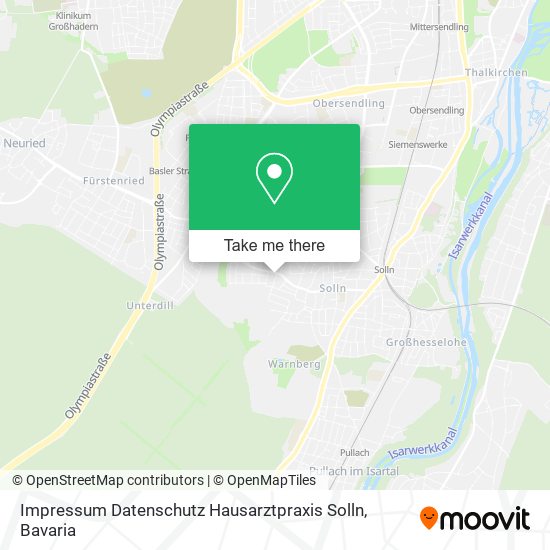 Карта Impressum Datenschutz Hausarztpraxis Solln