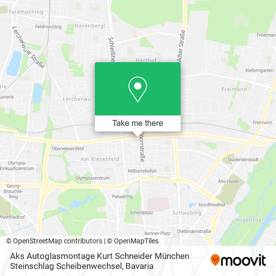 Карта Aks Autoglasmontage Kurt Schneider München Steinschlag Scheibenwechsel