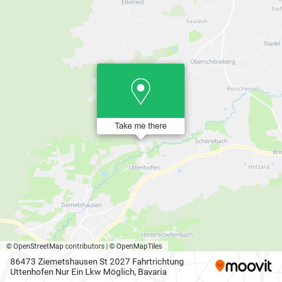 86473 Ziemetshausen St 2027 Fahrtrichtung Uttenhofen Nur Ein Lkw Möglich map