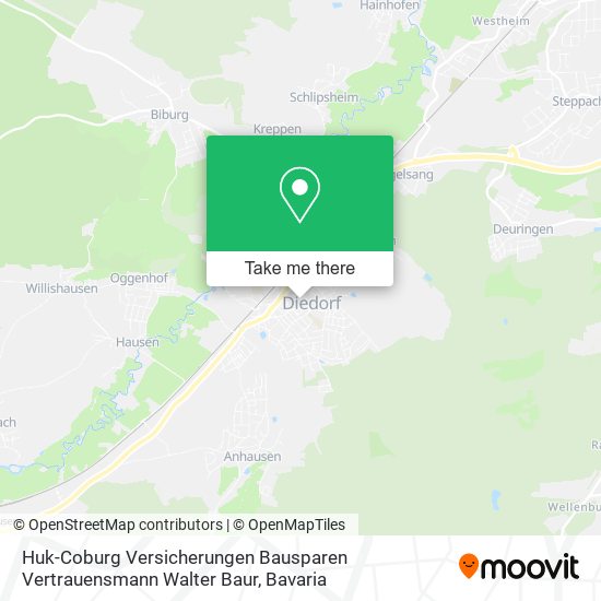 Huk-Coburg Versicherungen Bausparen Vertrauensmann Walter Baur map