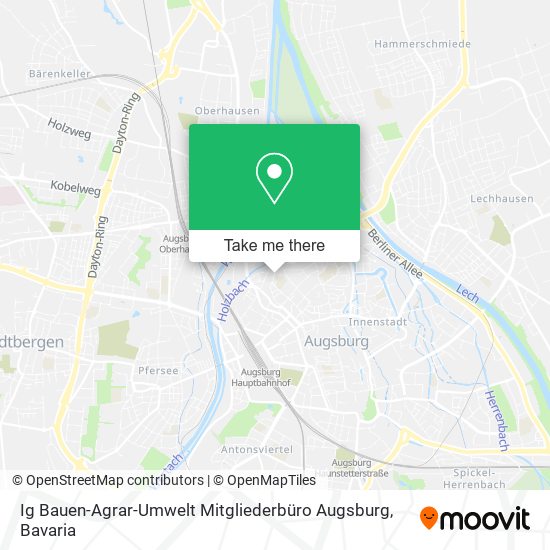 Карта Ig Bauen-Agrar-Umwelt Mitgliederbüro Augsburg