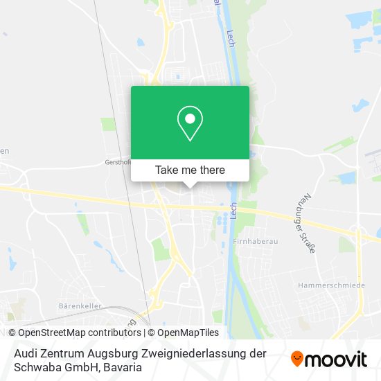 Audi Zentrum Augsburg Zweigniederlassung der Schwaba GmbH map