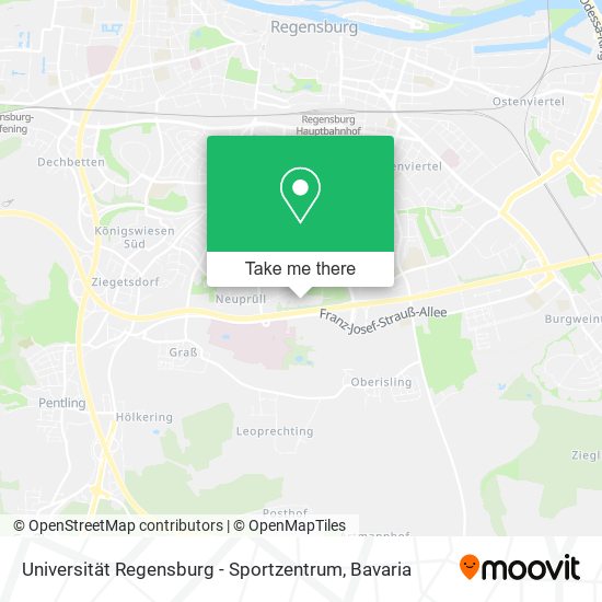 Карта Universität Regensburg - Sportzentrum