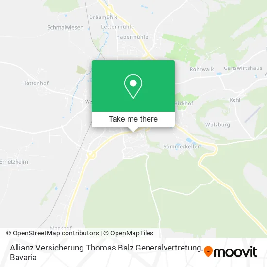 Карта Allianz Versicherung Thomas Balz Generalvertretung