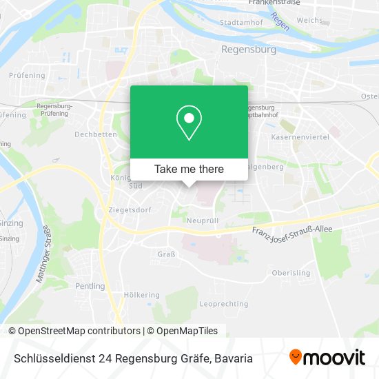 Карта Schlüsseldienst 24 Regensburg Gräfe