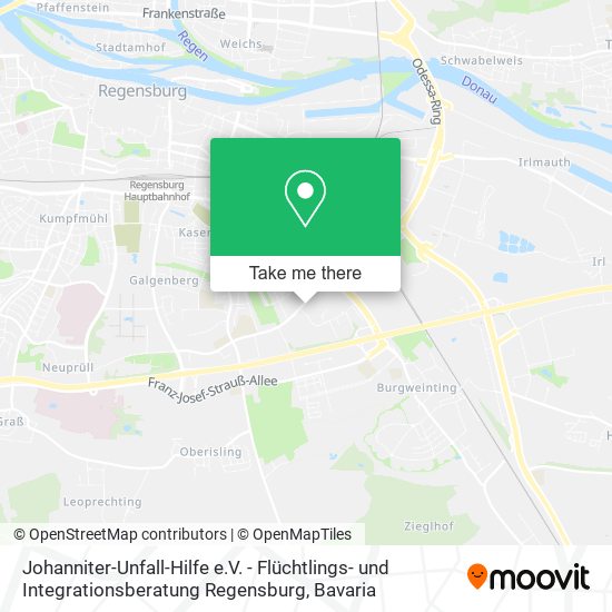 Карта Johanniter-Unfall-Hilfe e.V. - Flüchtlings- und Integrationsberatung Regensburg