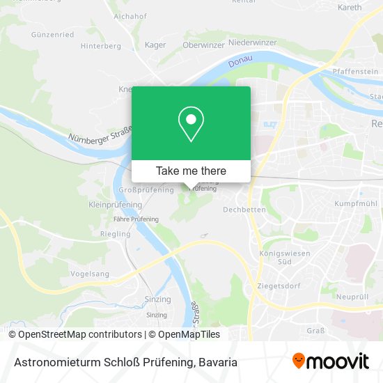 Astronomieturm Schloß Prüfening map