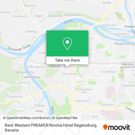 Best Western PREMIER Novina Hotel Regensburg map