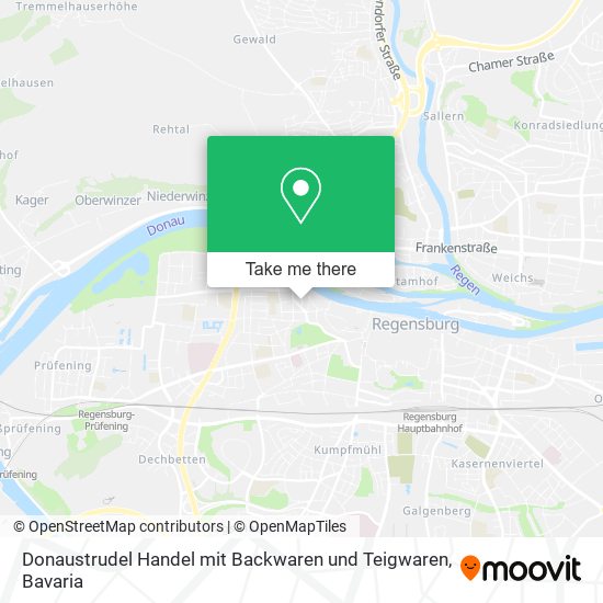 Donaustrudel Handel mit Backwaren und Teigwaren map