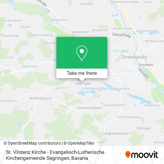 St. Vinzenz Kirche - Evangelisch-Lutherische Kirchengemeinde Segringen map