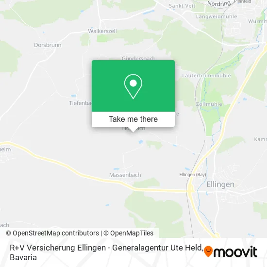 Карта R+V Versicherung Ellingen - Generalagentur Ute Held