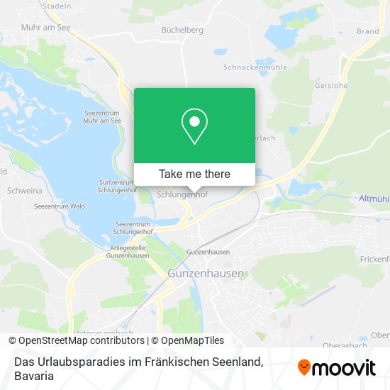 Карта Das Urlaubsparadies im Fränkischen Seenland