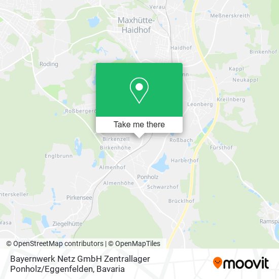 Карта Bayernwerk Netz GmbH Zentrallager Ponholz / Eggenfelden