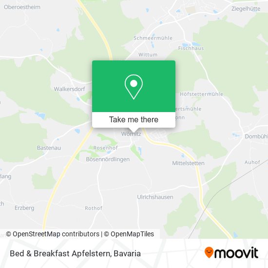 Bed & Breakfast Apfelstern map