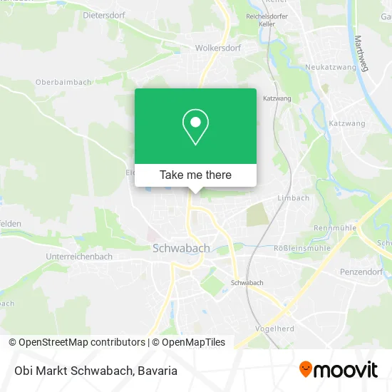 Карта Obi Markt Schwabach
